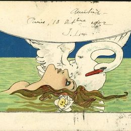 《列达与天鹅》拉斐尔基什内尔(Raphael Kirchner)高清作品欣赏