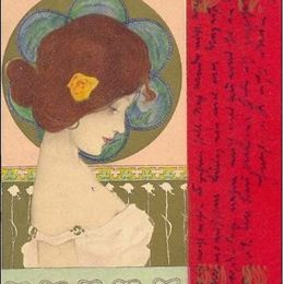 《女孩面对红边》拉斐尔基什内尔(Raphael Kirchner)高清作品欣赏