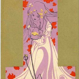 《橄榄绿环绕的女孩》拉斐尔基什内尔(Raphael Kirchner)高清作品欣赏