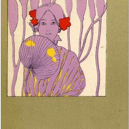 《橄榄绿环绕的女孩》拉斐尔基什内尔(Raphael Kirchner)高清作品欣赏