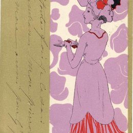 《橄榄绿环绕的女孩》拉斐尔基什内尔(Raphael Kirchner)高清作品欣赏