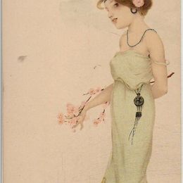 《脚上有花的女孩》拉斐尔基什内尔(Raphael Kirchner)高清作品欣赏