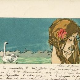 《列达与天鹅》拉斐尔基什内尔(Raphael Kirchner)高清作品欣赏