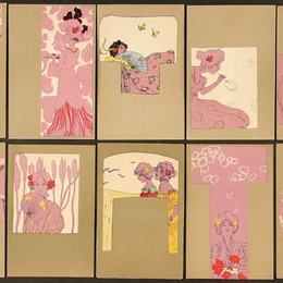 《橄榄绿环绕的女孩》拉斐尔基什内尔(Raphael Kirchner)高清作品欣赏