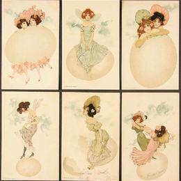 《女孩和鸡蛋》拉斐尔基什内尔(Raphael Kirchner)高清作品欣赏