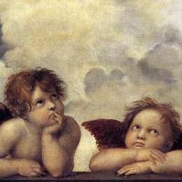 拉斐尔(Raphael)高清作品:Putti, detail from The Sistine Madonna