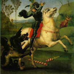 《圣乔治与龙》拉斐尔(Raphael)高清作品欣赏