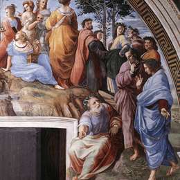 拉斐尔(Raphael)高清作品:The Parnassus, from the Stanza delle Segnatura (detail)