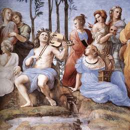 拉斐尔(Raphael)高清作品:The Parnassus, from the Stanza delle Segnatura (detail)