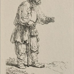 《一个有高帽的犹太人》伦勃朗(Rembrandt)高清作品欣赏