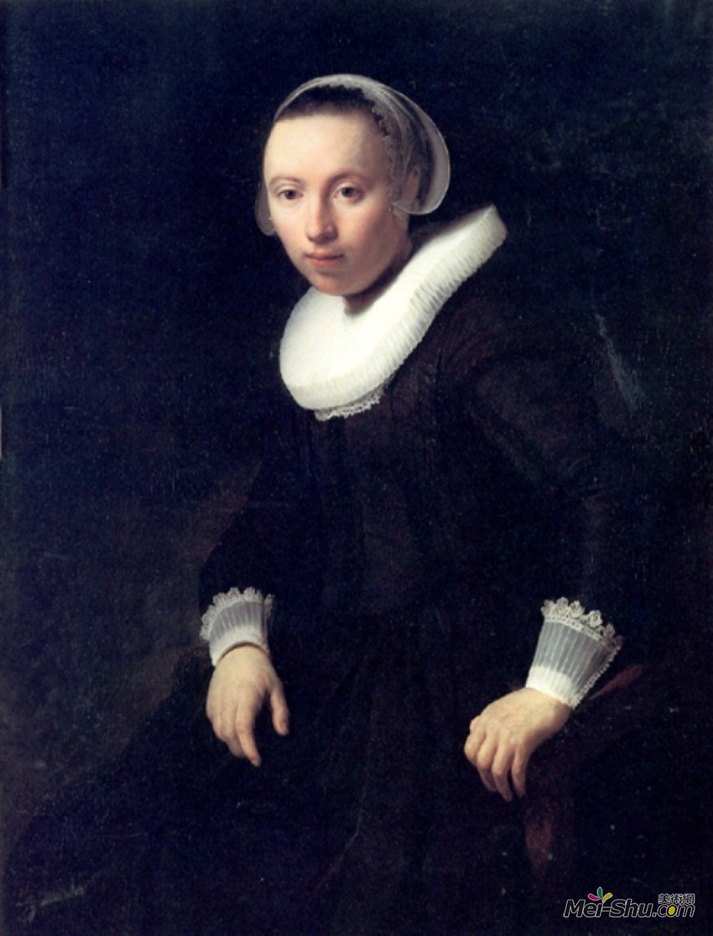 《一个年轻女子的肖像》伦勃朗(rembrandt)高清作品欣赏