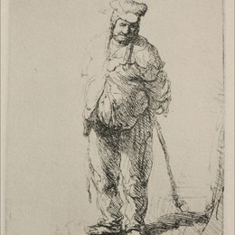 《一个衣衫褴褛的农民》伦勃朗(Rembrandt)高清作品欣赏