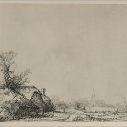 《一个有河的村庄》伦勃朗(Rembrandt)高清作品欣赏