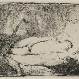 《躺在床上的女人》伦勃朗(Rembrandt)高清作品欣赏
