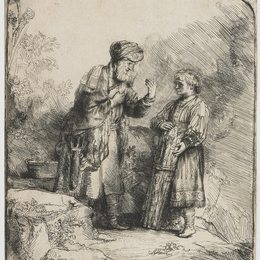 《亚伯拉罕与以撒》伦勃朗(Rembrandt)高清作品欣赏