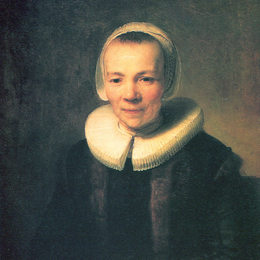 伦勃朗(Rembrandt)高清作品:Baerte Martens, Wife of Herman Doomer