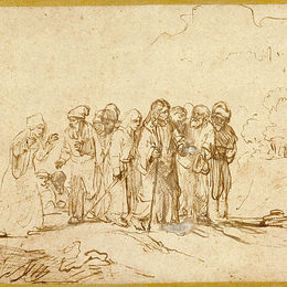 《基督与迦南女人》伦勃朗(Rembrandt)高清作品欣赏