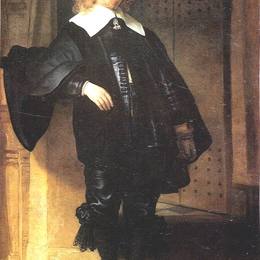 《站立男子全长肖像》伦勃朗(Rembrandt)高清作品欣赏