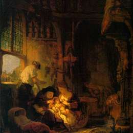 《神圣家庭》伦勃朗(Rembrandt)高清作品欣赏