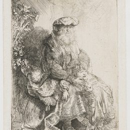 《雅各伯爱抚本杰明》伦勃朗(Rembrandt)高清作品欣赏