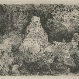 《耶稣和他的父母从耶路撒冷回来》伦勃朗(Rembrandt)高清作品欣赏