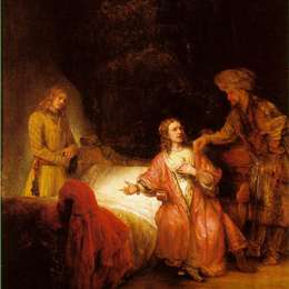 《约瑟被波提乏的妻子指控》伦勃朗(Rembrandt)高清作品欣赏