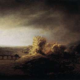 《长拱桥景观》伦勃朗(Rembrandt)高清作品欣赏