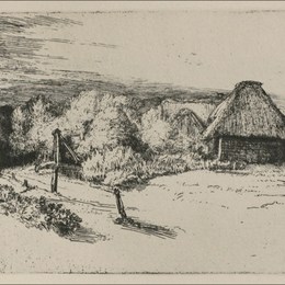 《破旧的塔楼和清晰的前景》伦勃朗(Rembrandt)高清作品欣赏