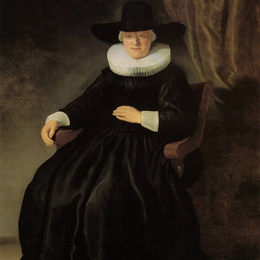 伦勃朗(Rembrandt)高清作品:Maria Bockennolle, Wife of Johannes Elison