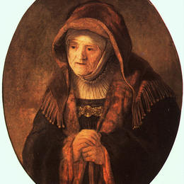 《艺术家母亲肖像》伦勃朗(Rembrandt)高清作品欣赏