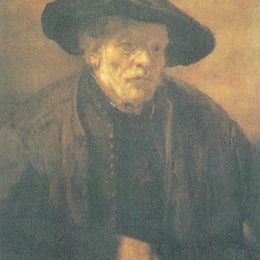 《戴贝雷帽的老人》伦勃朗(Rembrandt)高清作品欣赏