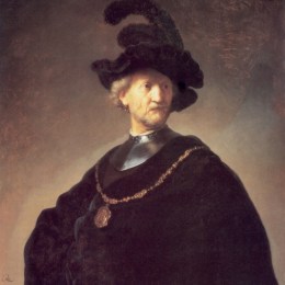 伦勃朗(Rembrandt)高清作品:Old Man with a Black Hat and Gorget
