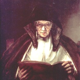 《老妇人读书》伦勃朗(Rembrandt)高清作品欣赏