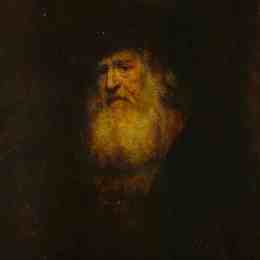 《黑色贝雷帽的胡须男子肖像》伦勃朗(Rembrandt)高清作品欣赏