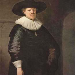 伦勃朗(Rembrandt)高清作品:Portrait of a Man (possibly the poet Jan Harmensz Krul)