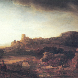 《风车河景》伦勃朗(Rembrandt)高清作品欣赏