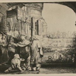 《圣彼得和圣约翰在圣殿的入口处》伦勃朗(Rembrandt)高清作品欣赏