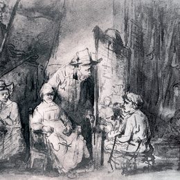 《工作室与幕墙》伦勃朗(Rembrandt)高清作品欣赏