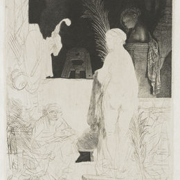 《艺术家从模型中绘画》伦勃朗(Rembrandt)高清作品欣赏