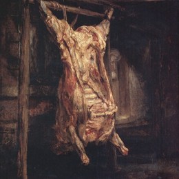 《牛的尸体（屠宰牛）》伦勃朗(Rembrandt)高清作品欣赏