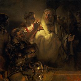 《彼得的否认》伦勃朗(Rembrandt)高清作品欣赏