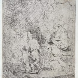 《走进埃及的速写》伦勃朗(Rembrandt)高清作品欣赏