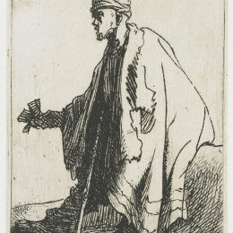 伦勃朗(Rembrandt)高清作品:The leper (Lazarus clep)
