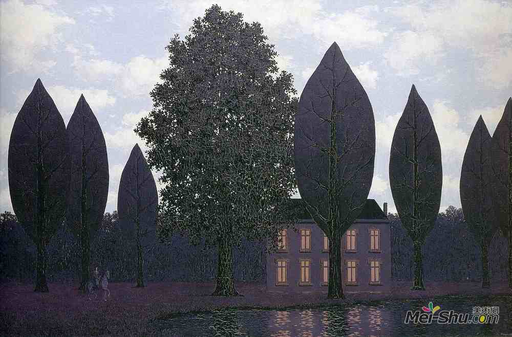 《神秘路障》勒內·馬格里特(rene magritte)高清作品欣賞_勒內·馬格