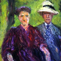 《双重肖像（绿色背景）》理查德德·盖斯特尔(Richard Gerstl)高清作品欣赏