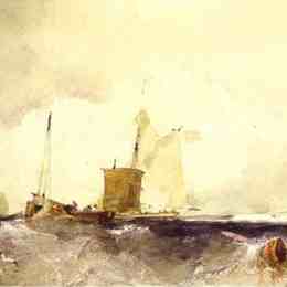 《在英国海岸》理查德德·帕克斯·伯宁顿(Richard Parkes Bonington)高清作品欣赏