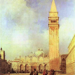 《圣马可，威尼斯》理查德德·帕克斯·伯宁顿(Richard Parkes Bonington)高清作品欣赏