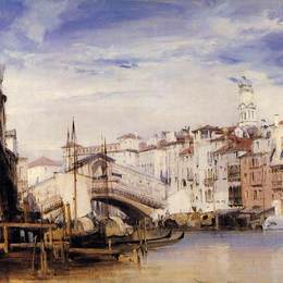 《威尼斯里阿尔托》理查德德·帕克斯·伯宁顿(Richard Parkes Bonington)高清作品欣赏