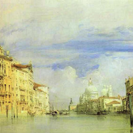 《威尼斯。大运河。》理查德德·帕克斯·伯宁顿(Richard Parkes Bonington)高清作品欣赏