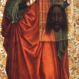 《圣维罗尼卡展示圣殿》罗伯特.康宾(Robert Campin)高清作品欣赏